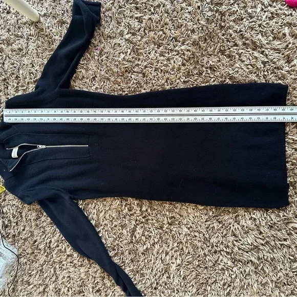 Abercrombie & Fitch Black knee-length zip up sweater dress with mock neck - Picture 11 of 14
